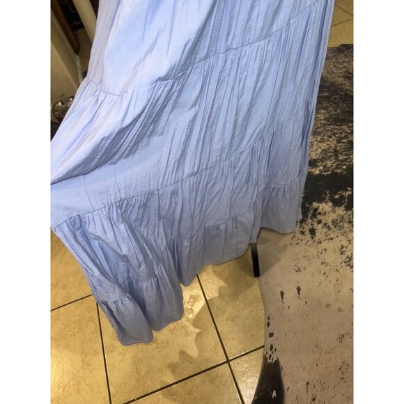 Vici X Destiny Powder Blue Tiered Maxi Dress Ruffle Sleeves Tie-Back M Cottage - Picture 10 of 12
